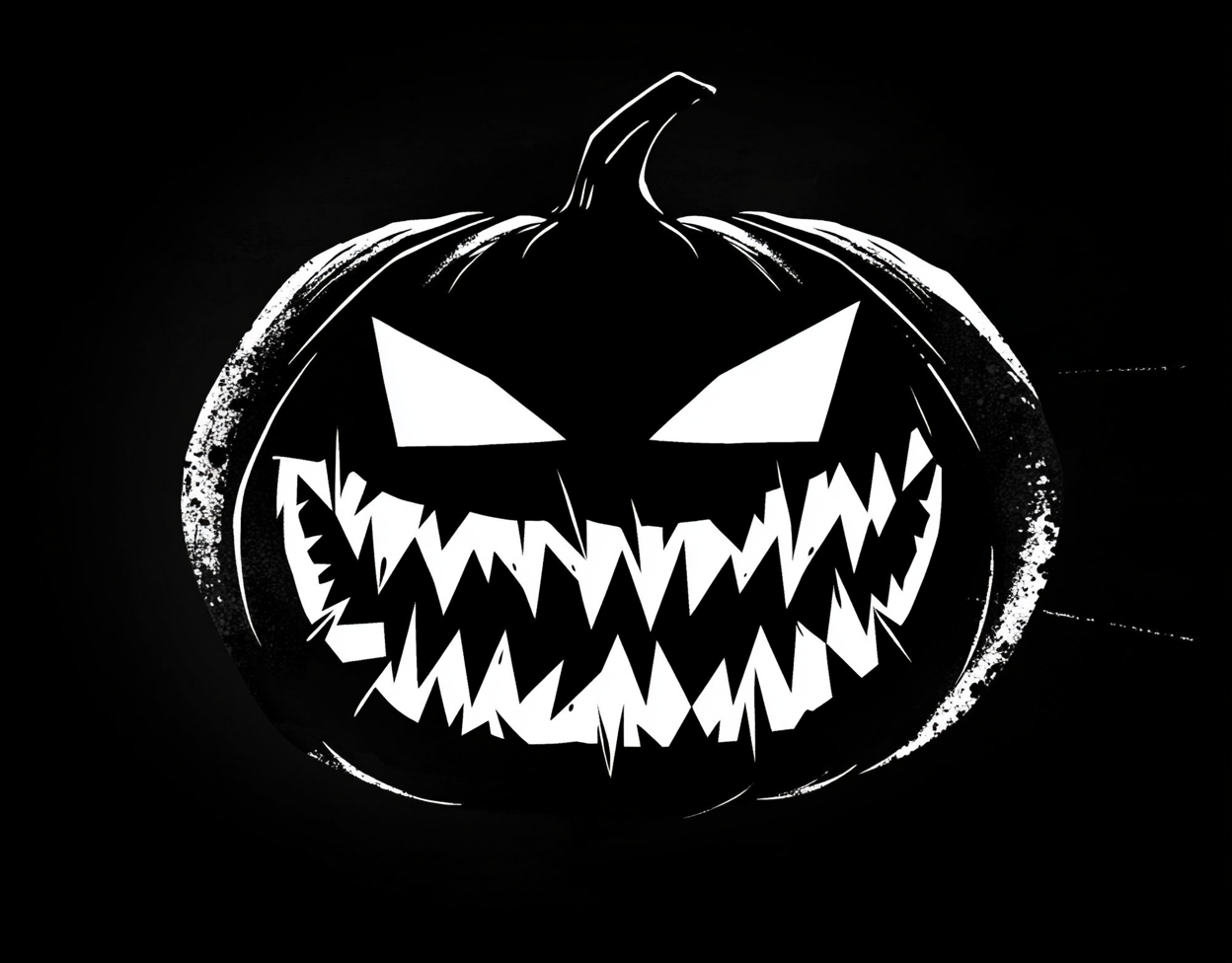 A spooky pumpkin stencil for spray painting