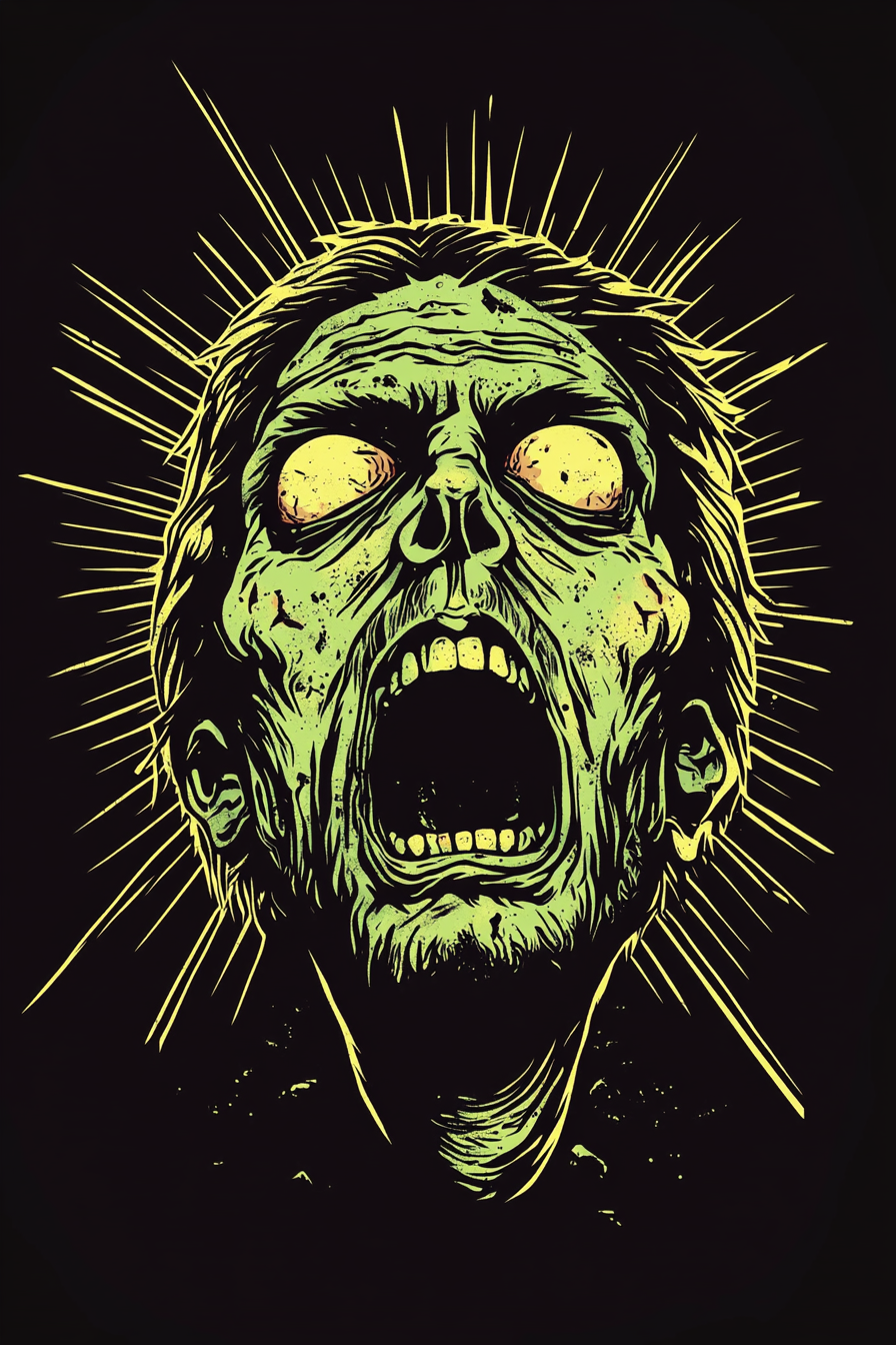 A surreal, old exorcist illustration on t-shirt