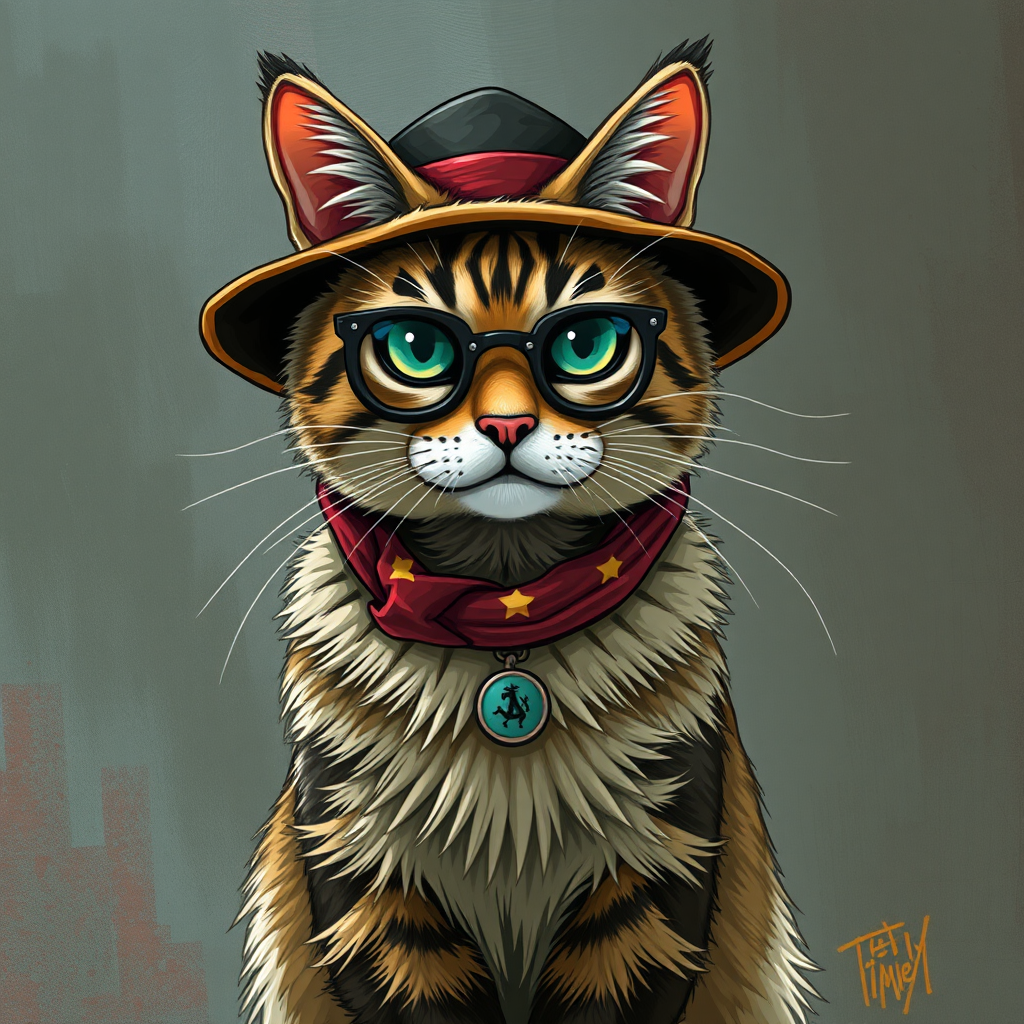 A tough cat dressed like a gangster.