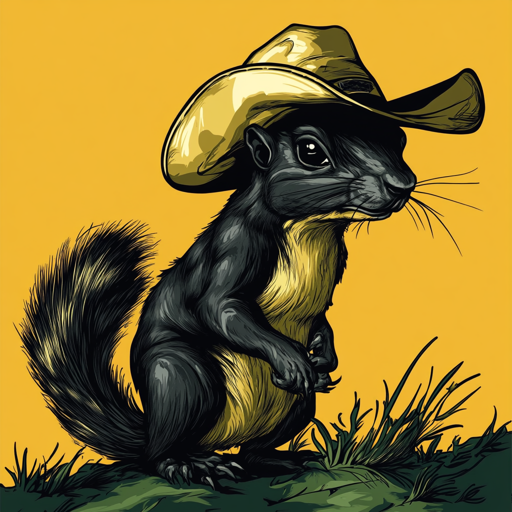 A tough squirrel in a cowboy hat