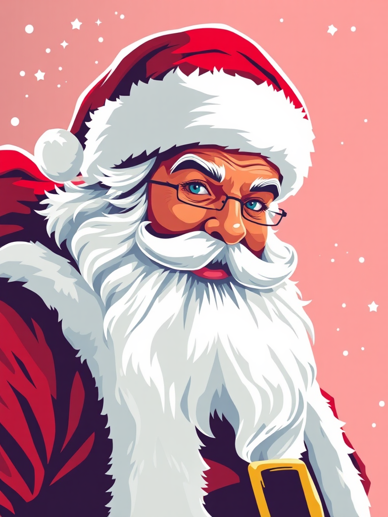 A vector image of Santa Claus.