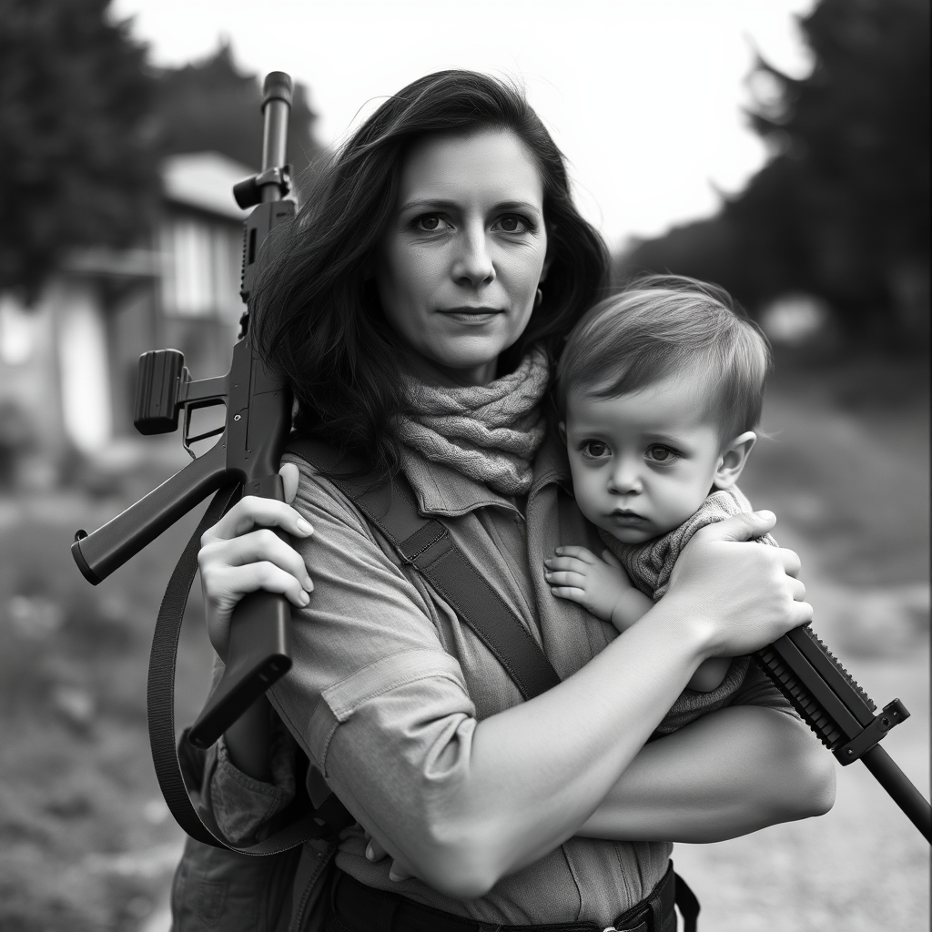 A woman with a pip boy and rifle.