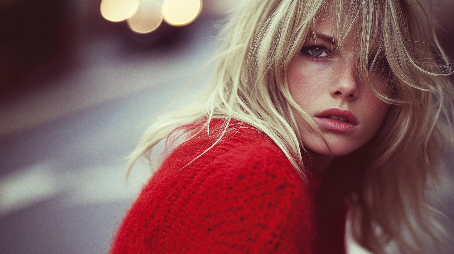 A worried young woman posing in London streets