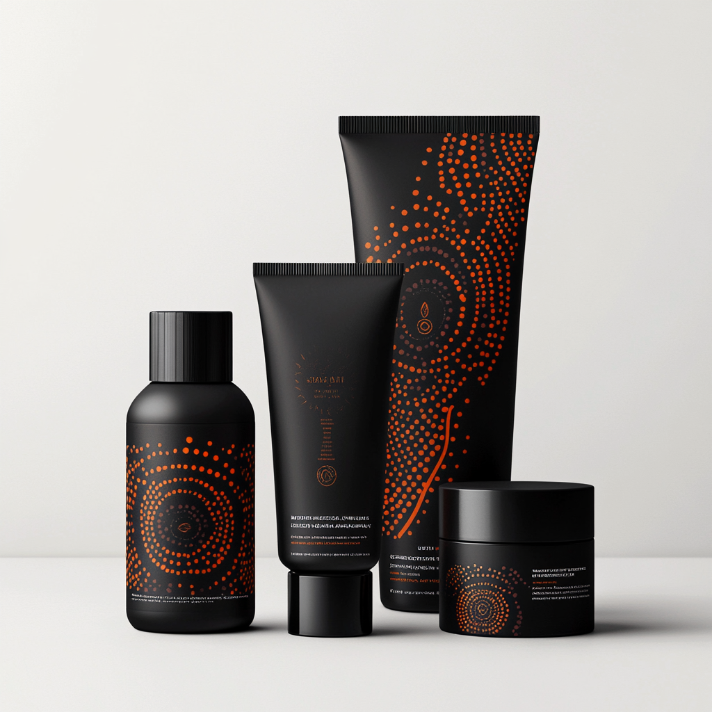 Aboriginal-inspired Dot Pattern on Theta Body Products