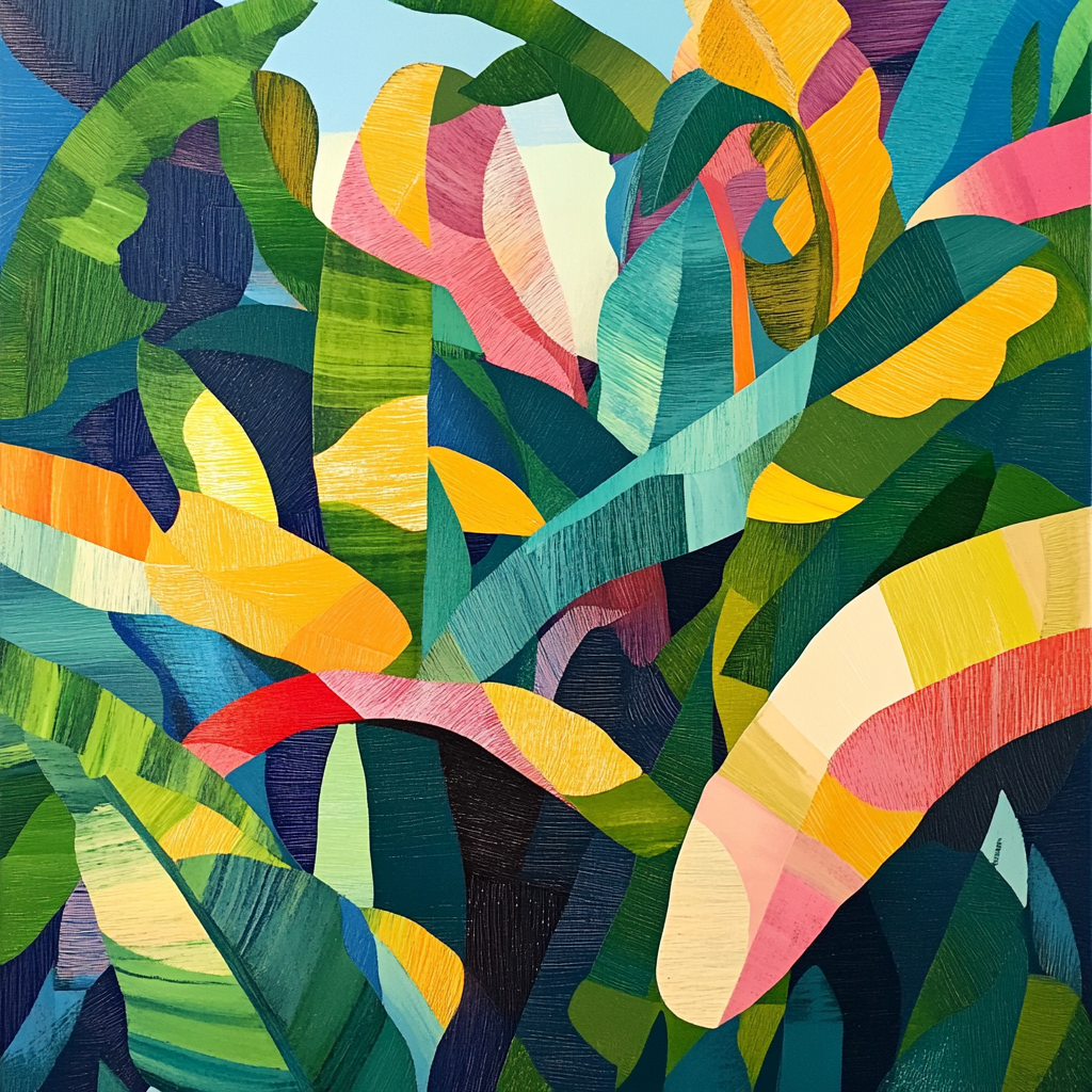 Abstract, Vibrant Art of Banana Plantation