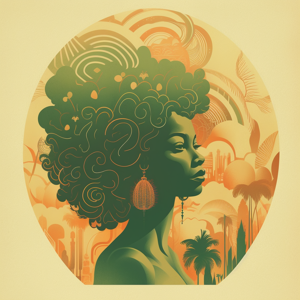 Abstract Afro-Reggae Album Cover with Tropical Elements