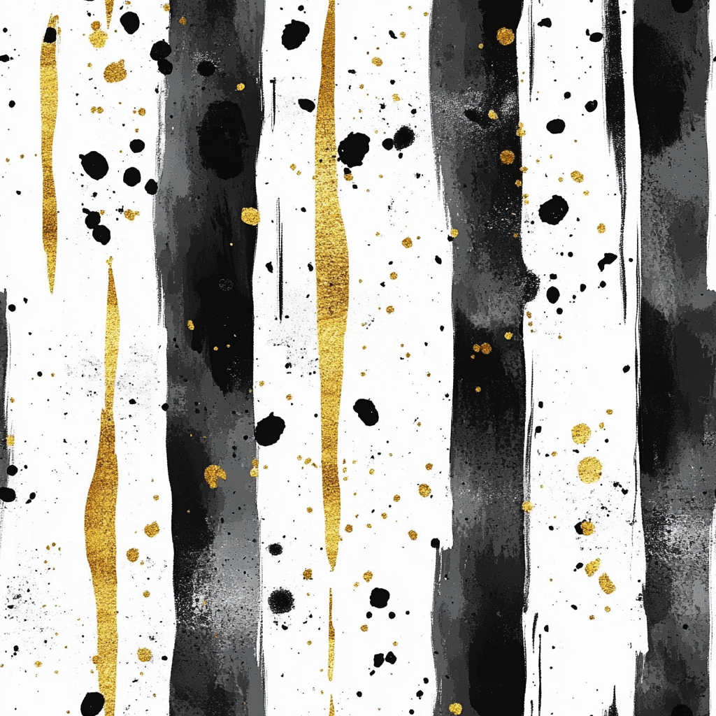 Abstract Watercolor Pattern with Golden Oil Splashes