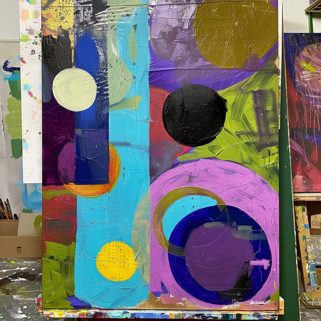 Abstract painting inspired by Both Sides Now.