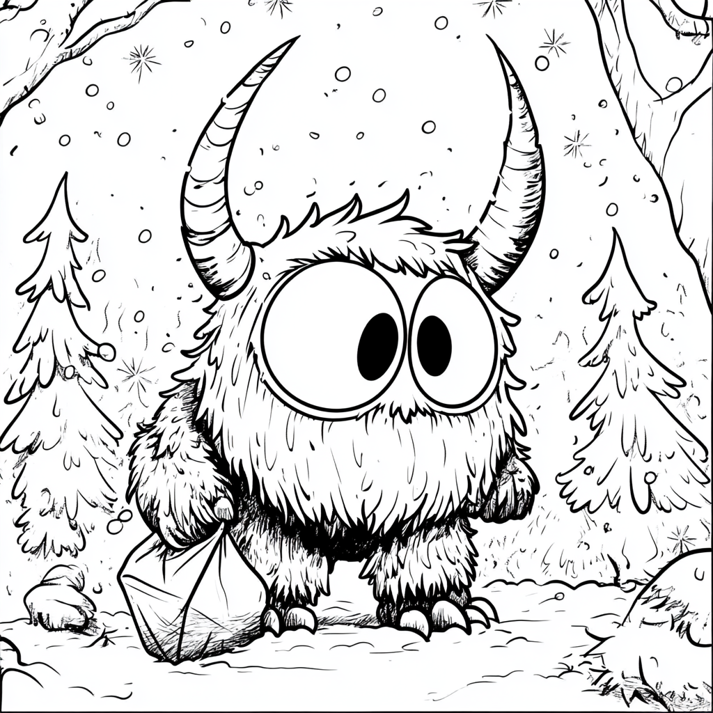 Adorable Krampus in Snowy Forest