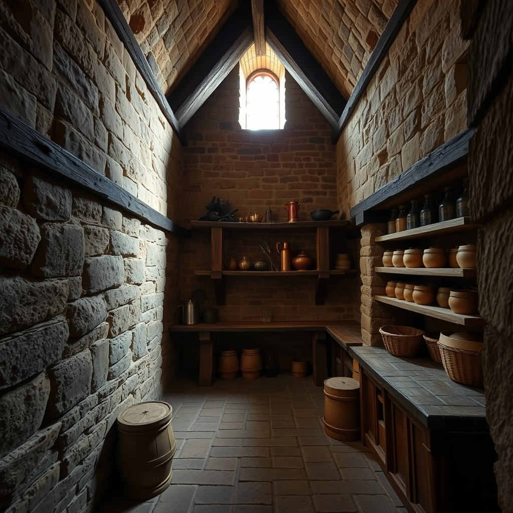 Aerial View of 14th Century Castle Pantry