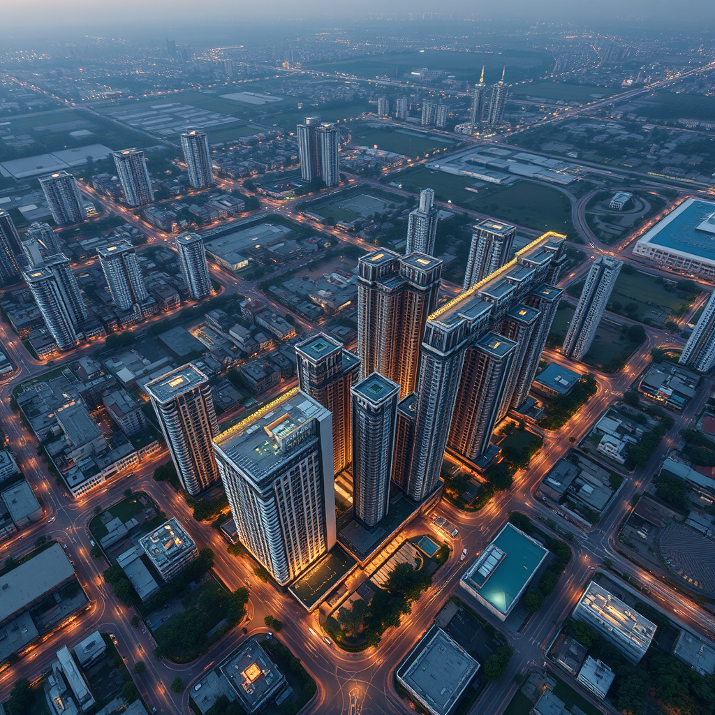 Aerial View of New Noida City Project