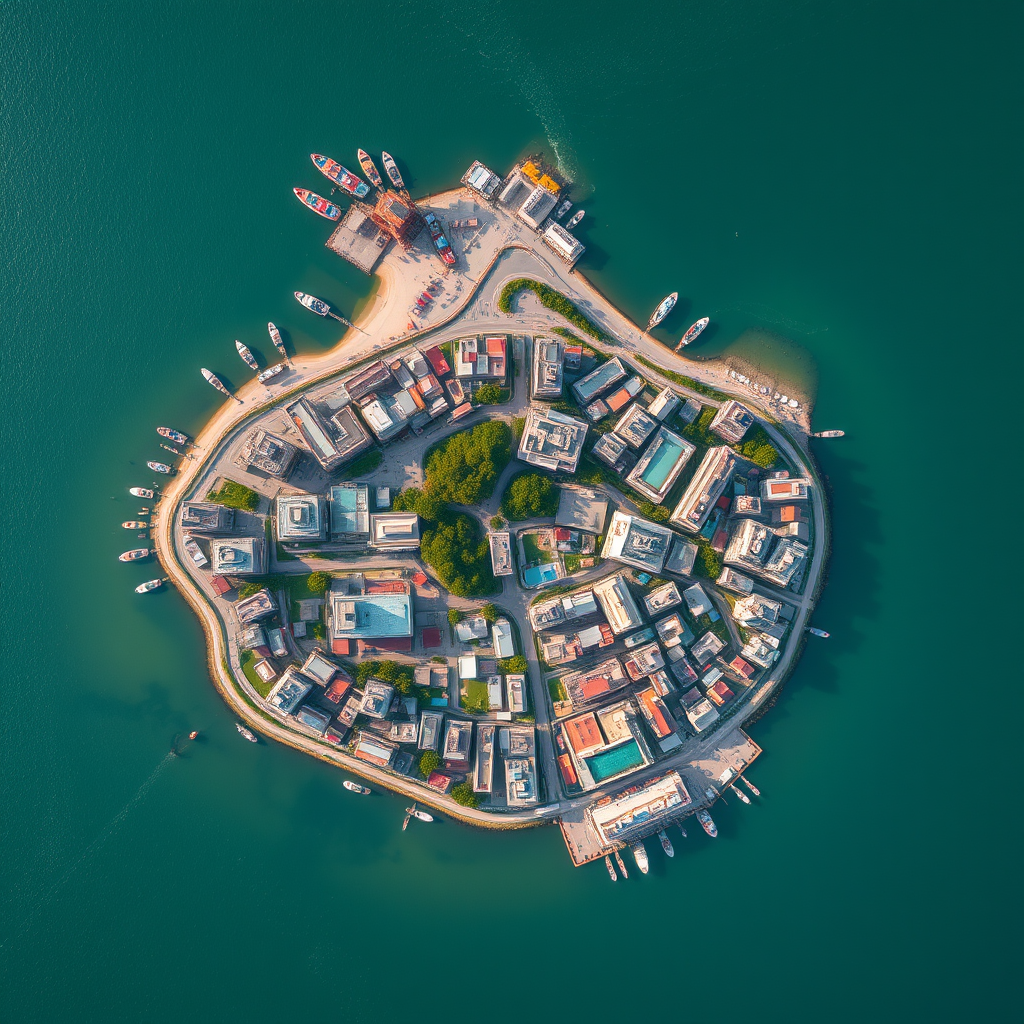Aerial View of New Port City, Little Andaman