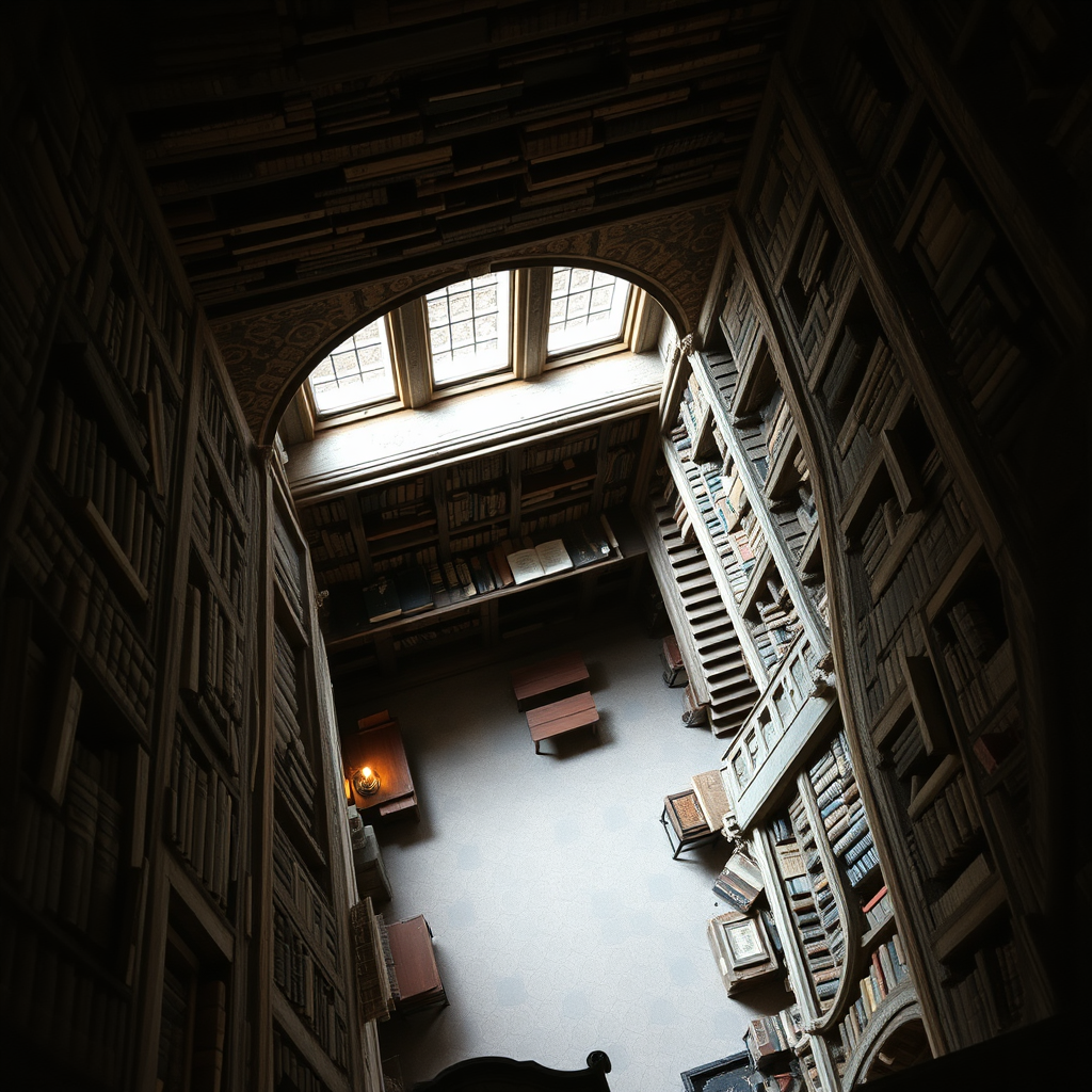 Aerial View of a 14th Century Library