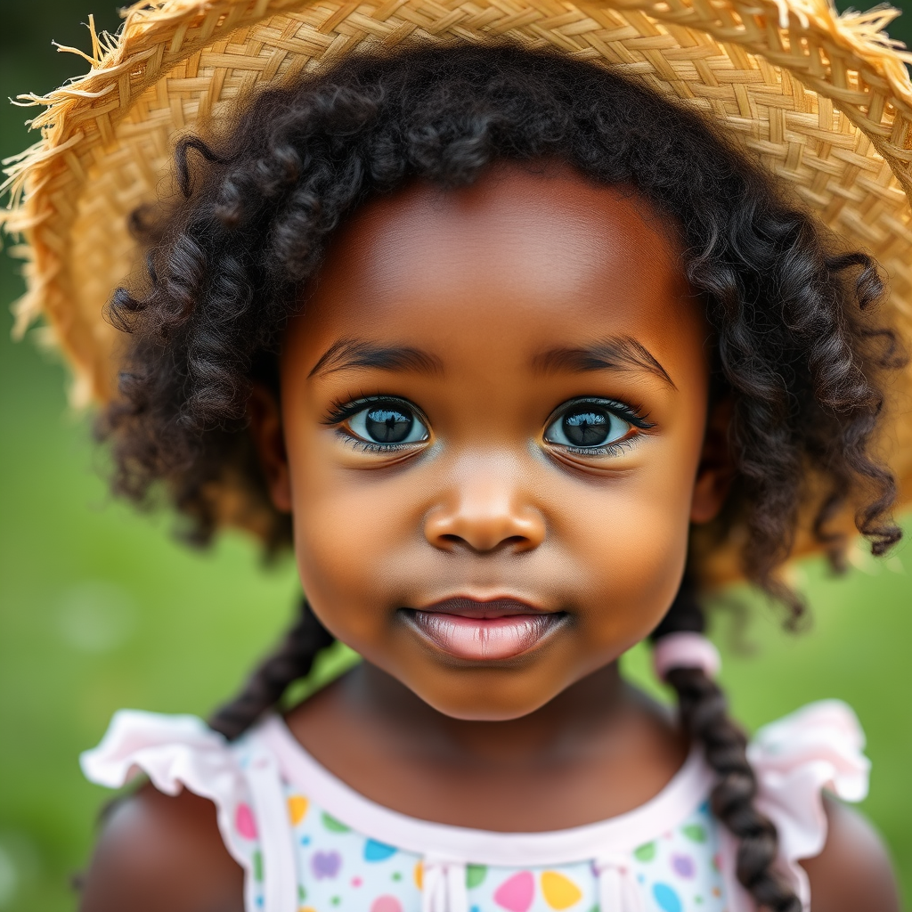 African American Girl with Bright Eyes on Easter