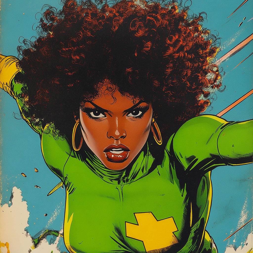 African American Superhero Saves Women with Superpowers