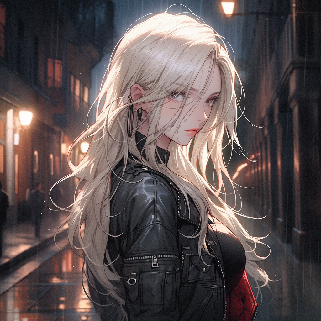 Albino Woman in Gothic Outfit in French Alley