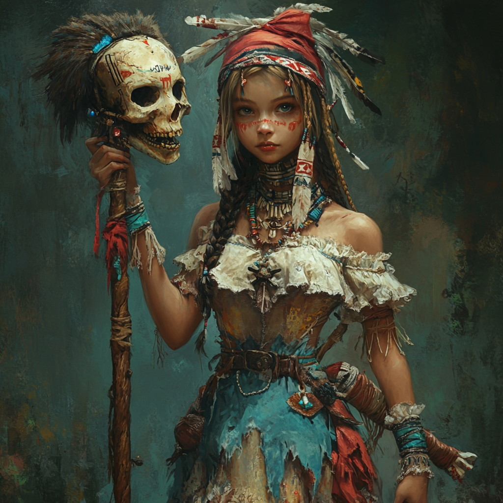 Alice in Wonderland as an Indian Warrior