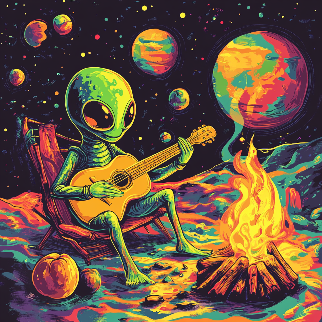 Alien's Space Campfire Guitar Jam