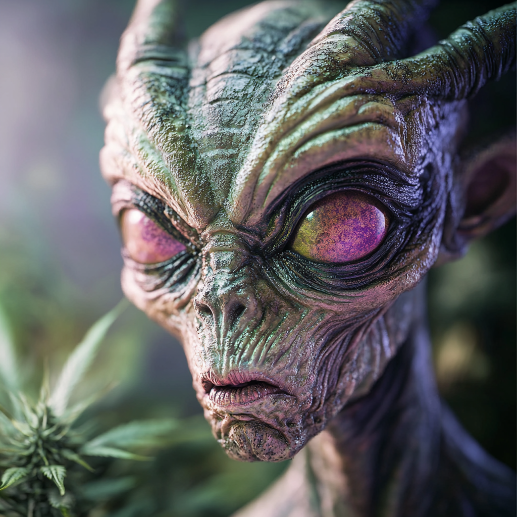 Alien Martian Marijuana Hybrid Character: Evil, Scary, Realistic