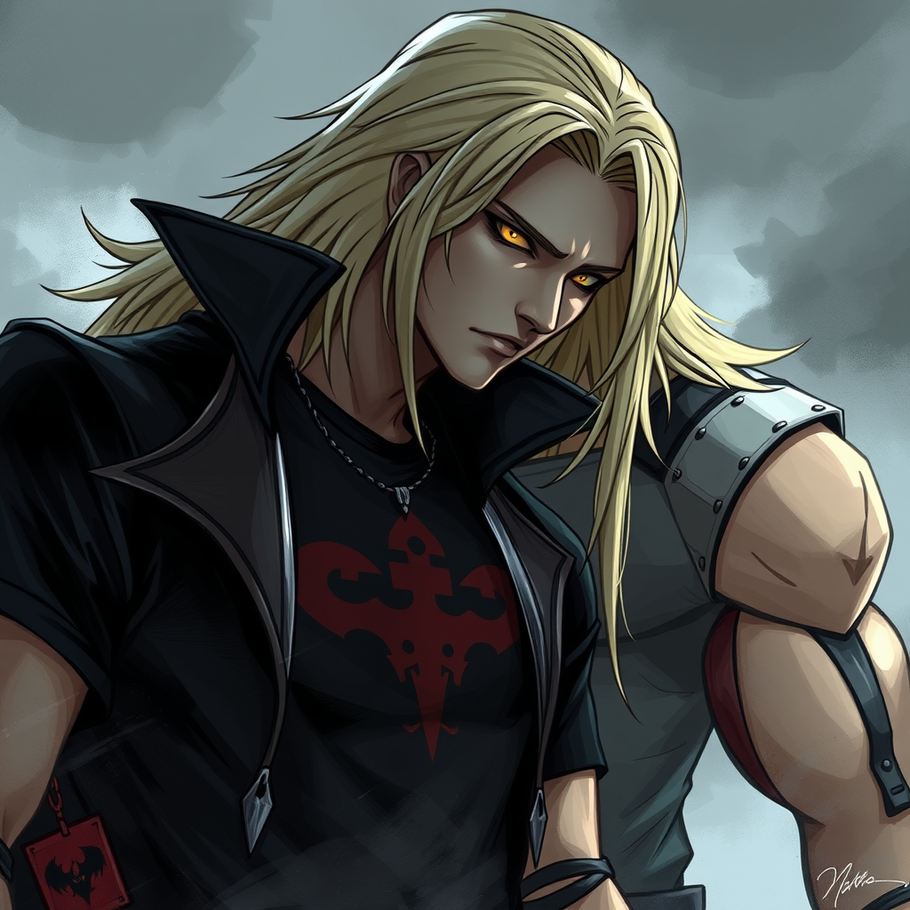 Alucard and Blonde Booba in Black Tees