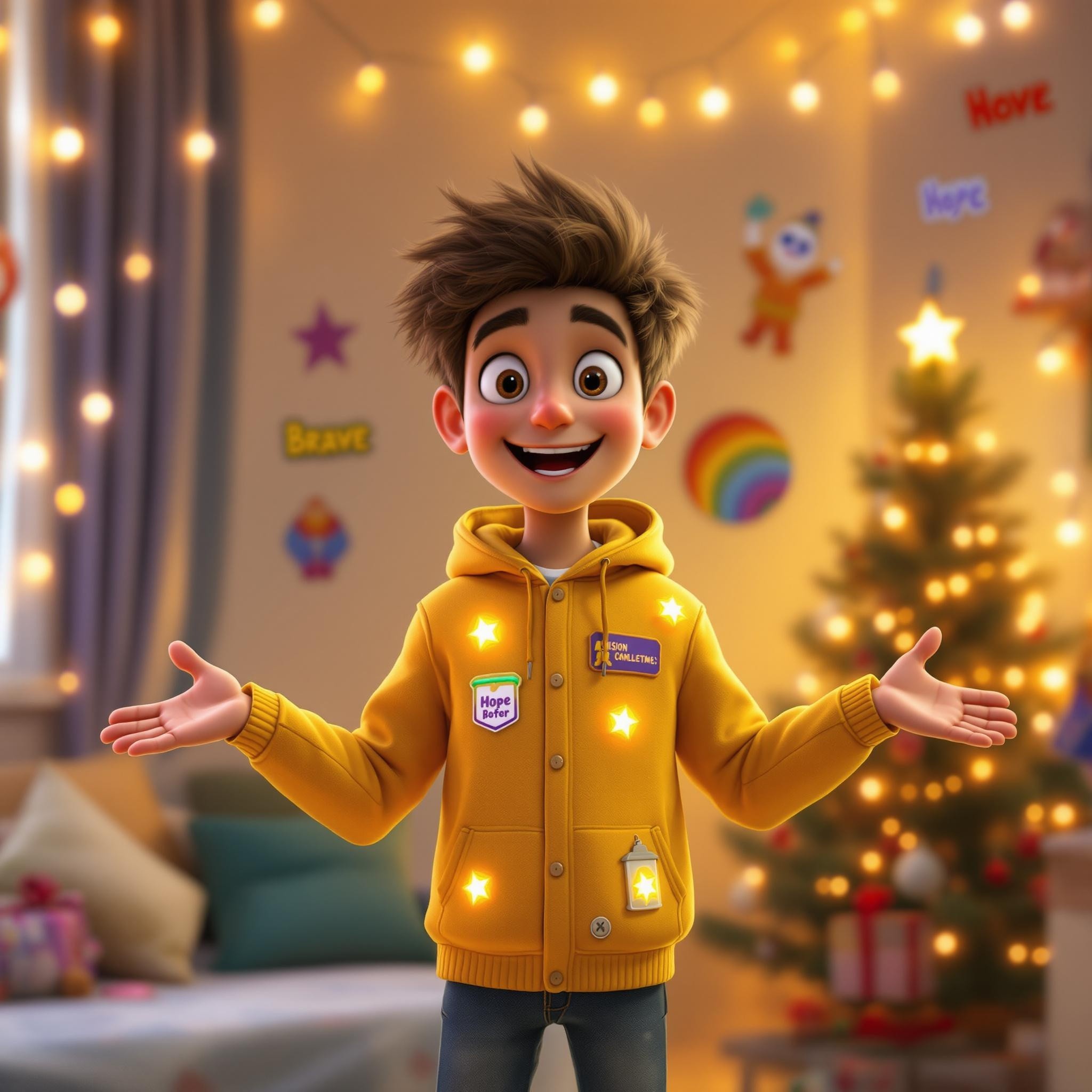 Aman Celebrating in Festively Decorated Hospital Room