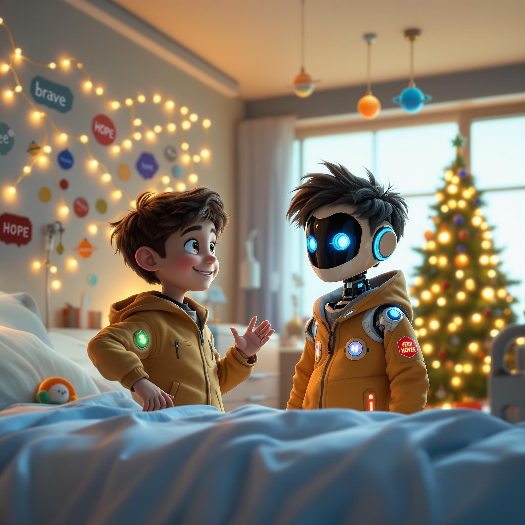 Aman and Spark Brightening a Festive Hospital Room