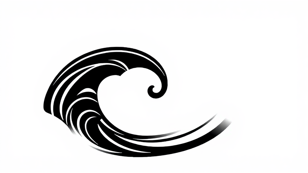 An Abstract Water Illustration in Maori Style