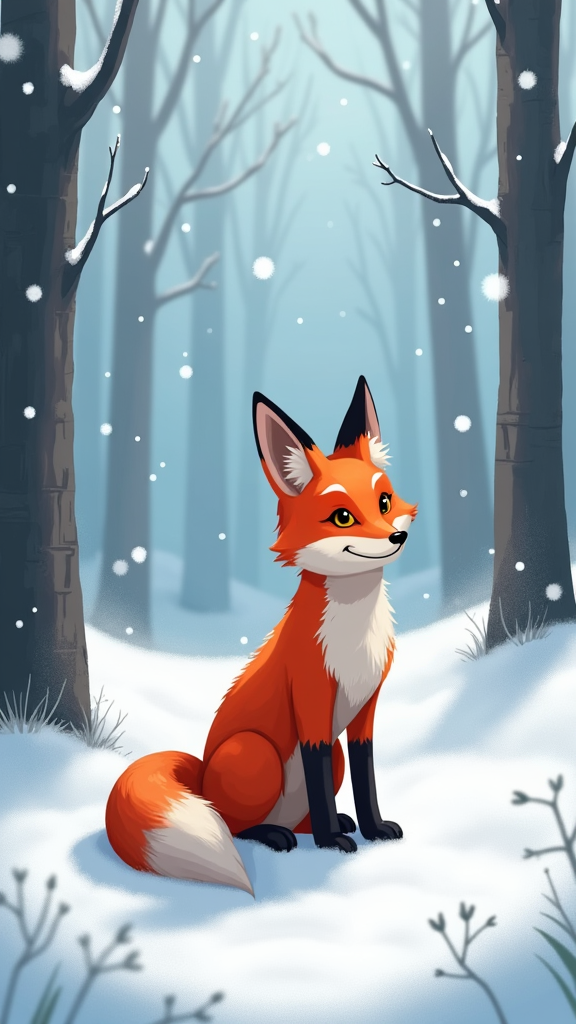 An Anime Fox in Snowy Field Book Cover