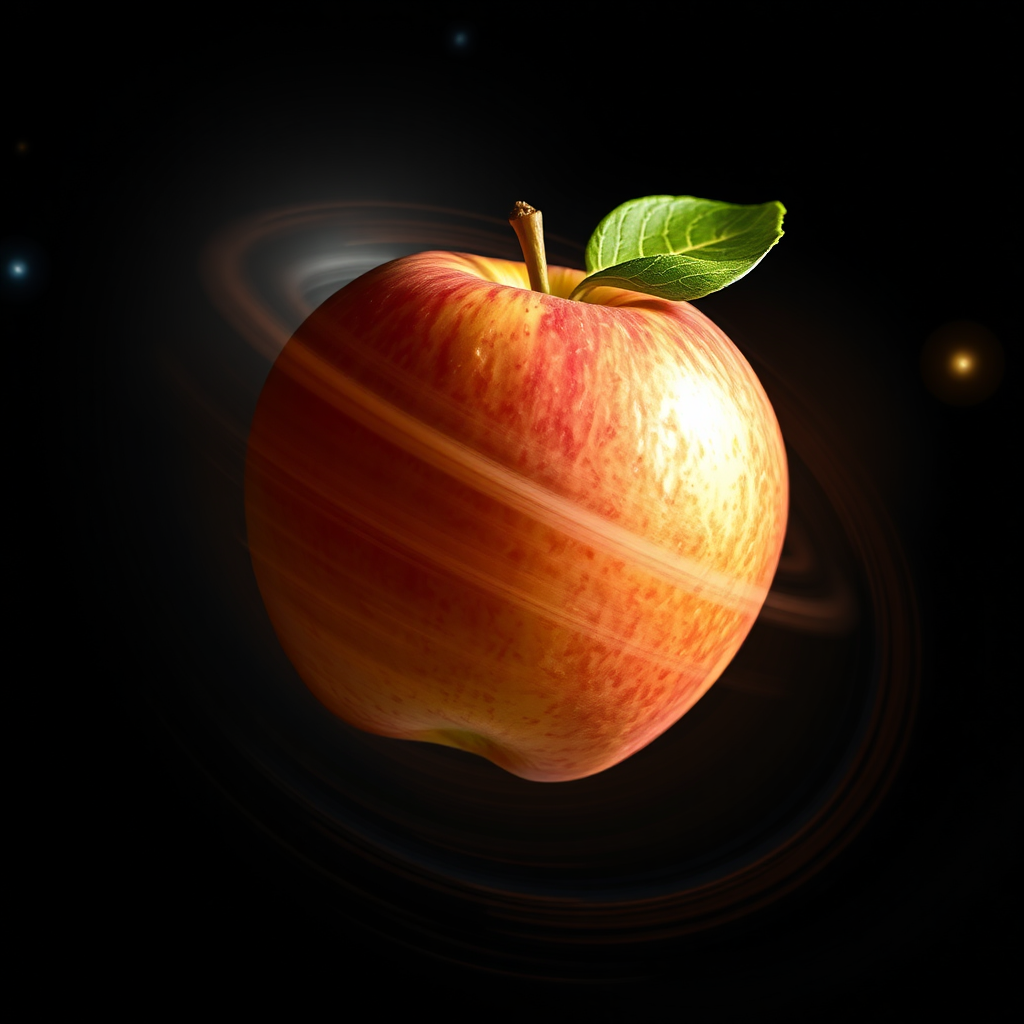 An Apple Spinning in Space