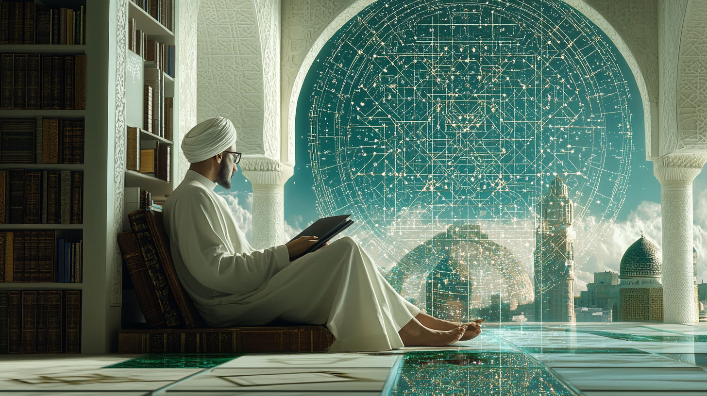 An Islamic scholar exploring AI in modern setting