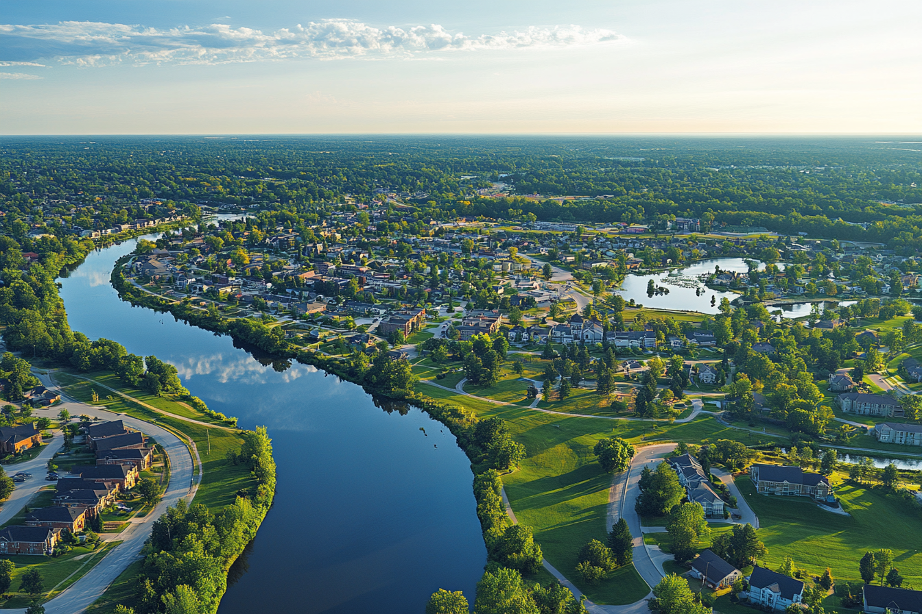 An aerial view of Northwest Grand Rapids city