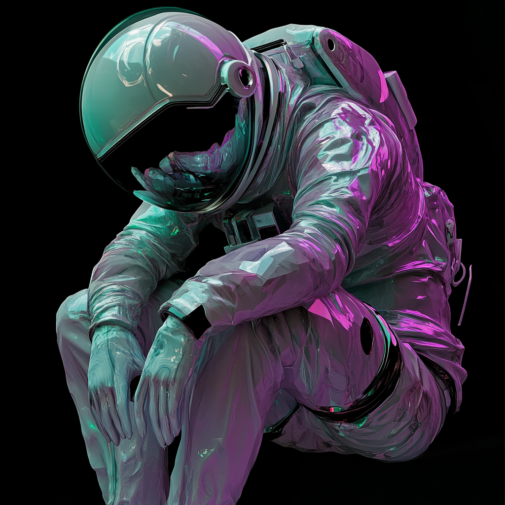 An astronaut in glass suit