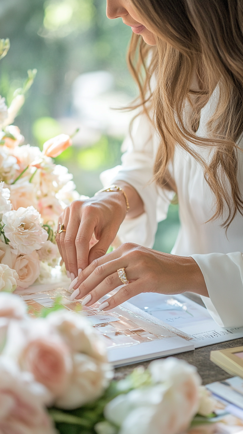 An entrepreneur arranging a stylish vision board