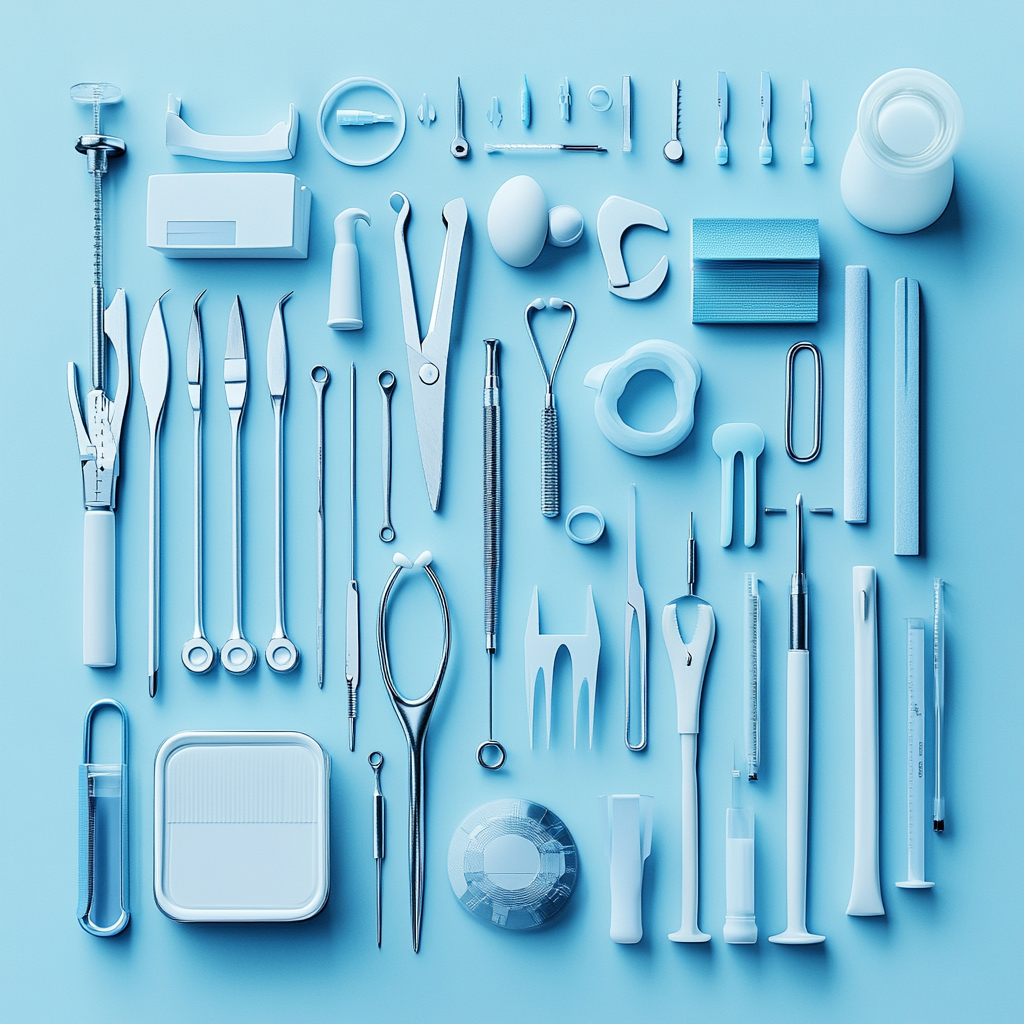 An organized, modern arrangement of tools and utensils.