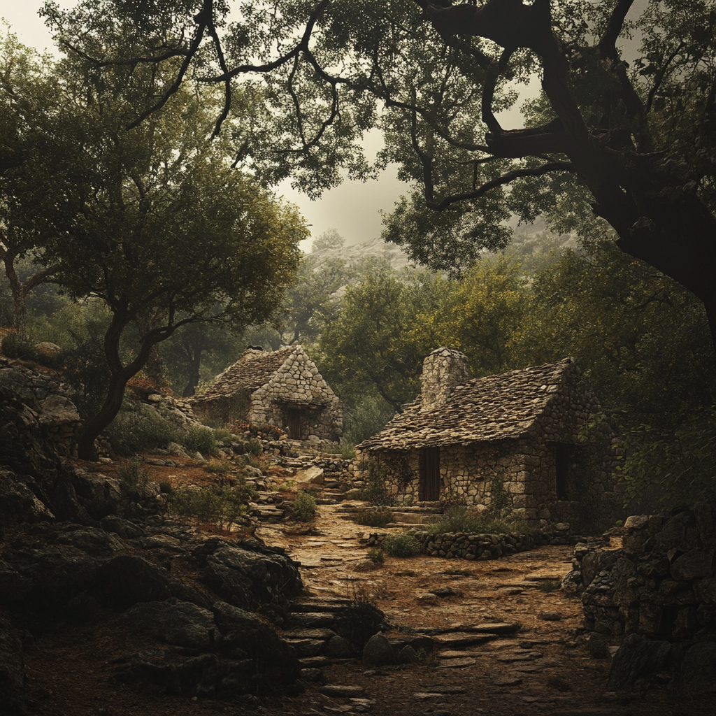 Ancient Village in the Woods of Crete