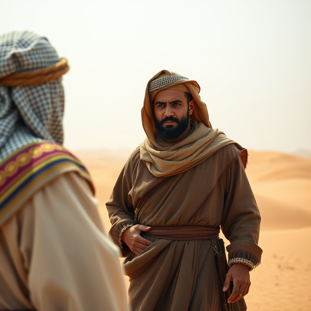 Arab Men Discussing in 800 AD Desert