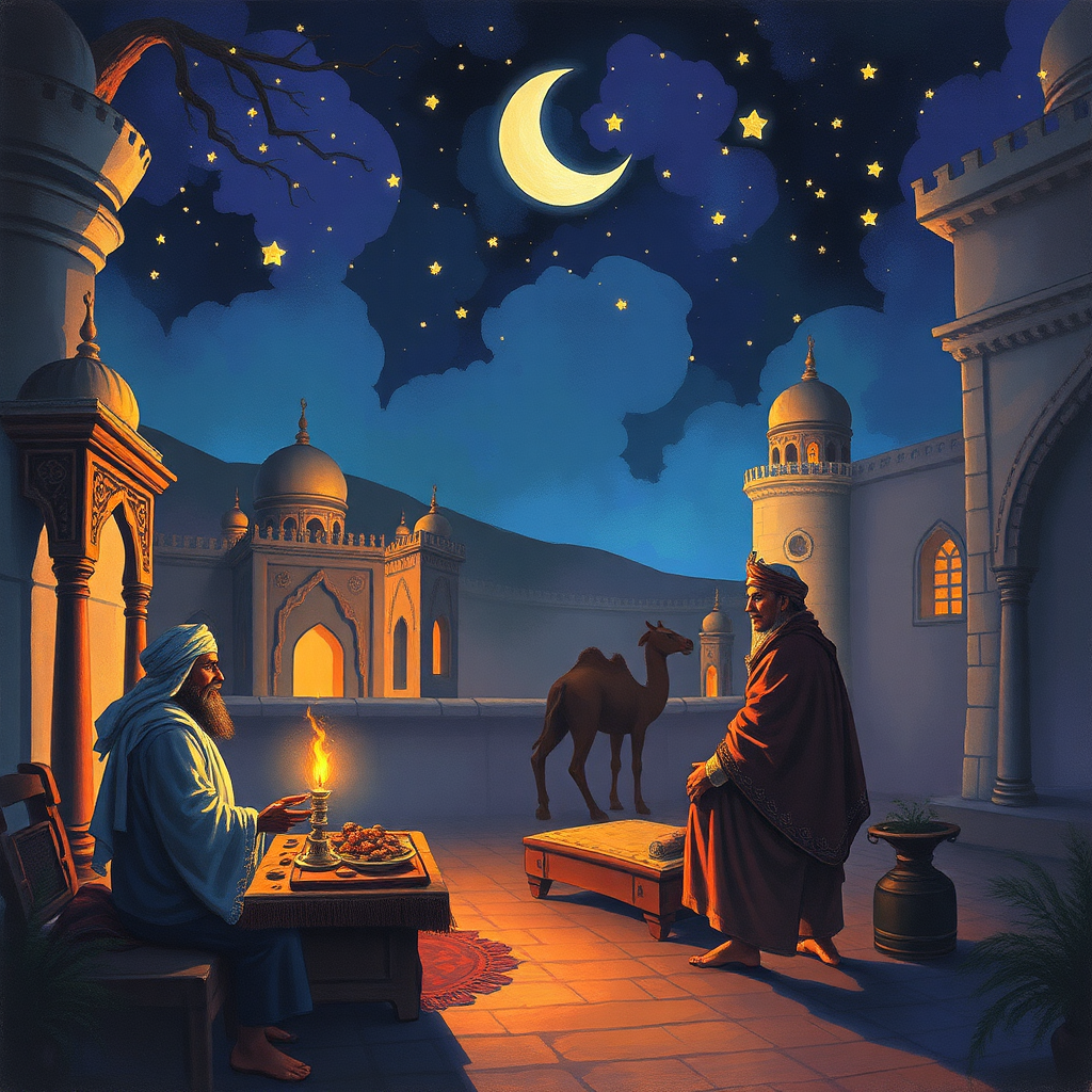 Arabian Nights Storyteller Sample AI Image.