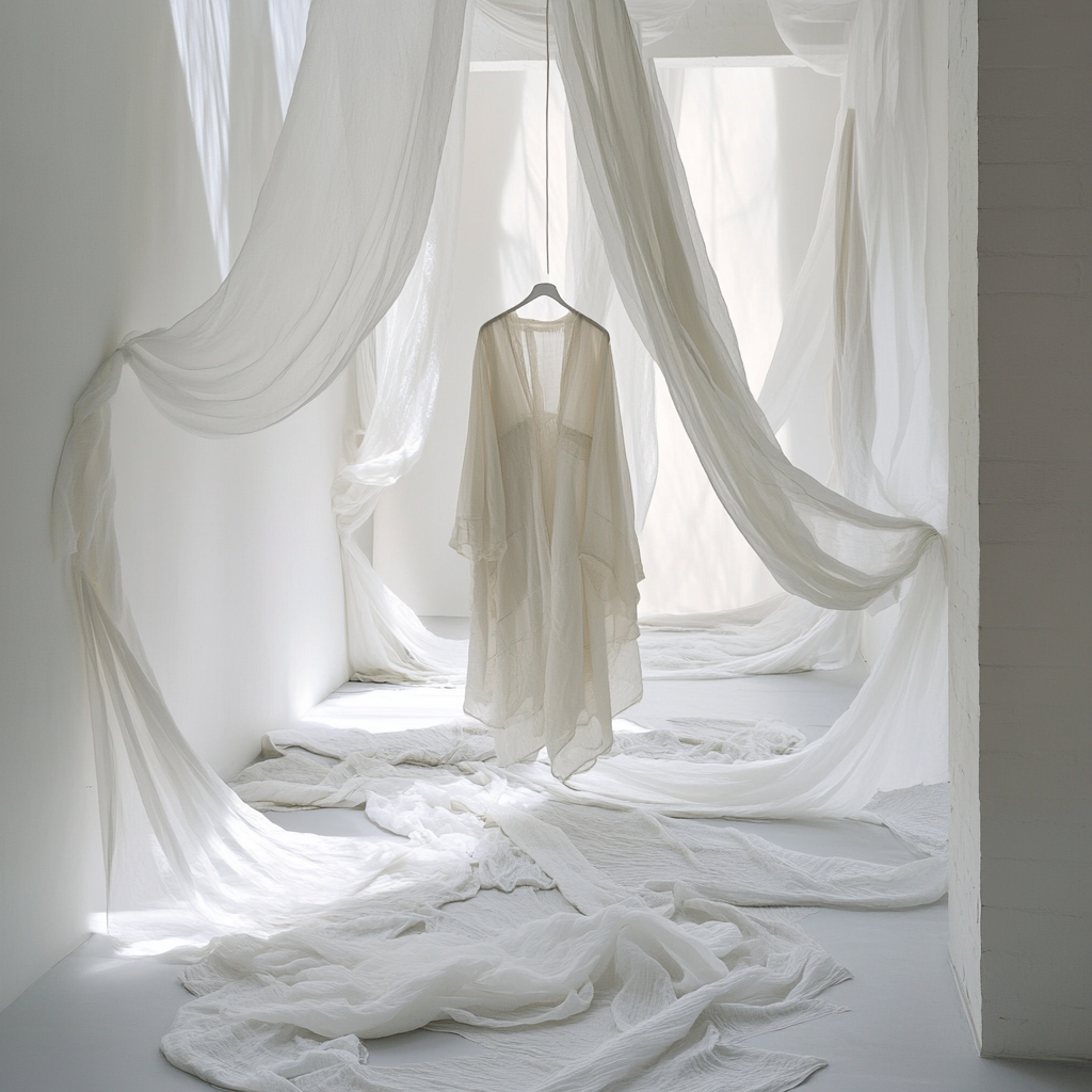 Artistic Cosmopolitan Fashion Installation in Minimalistic Room