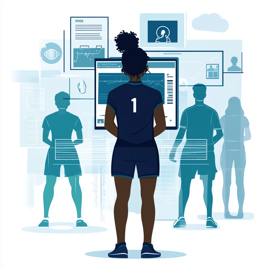 Athletes connect with coaches/recruiters via digital platform/profile.