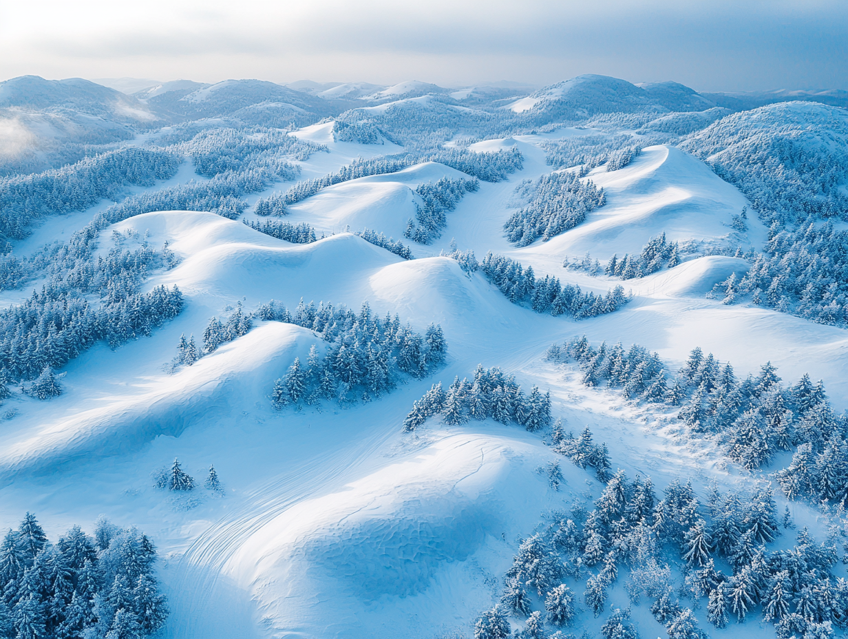 Award-winning photo of snowy hills and sand dunes