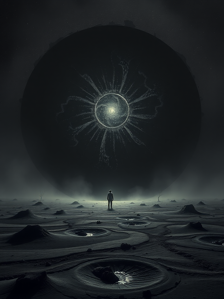 Awe of the Black Sun's Cosmic Desolation