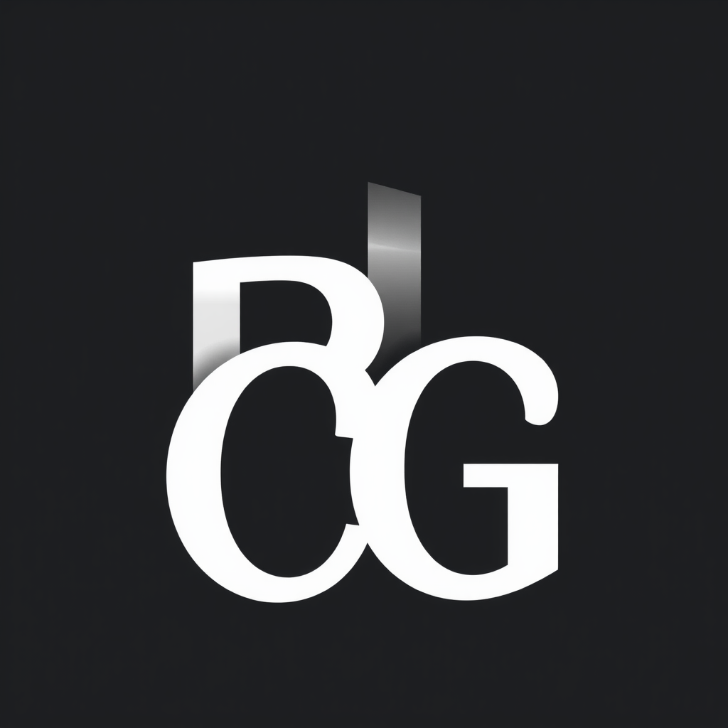 B C G Letters in White Font Logo