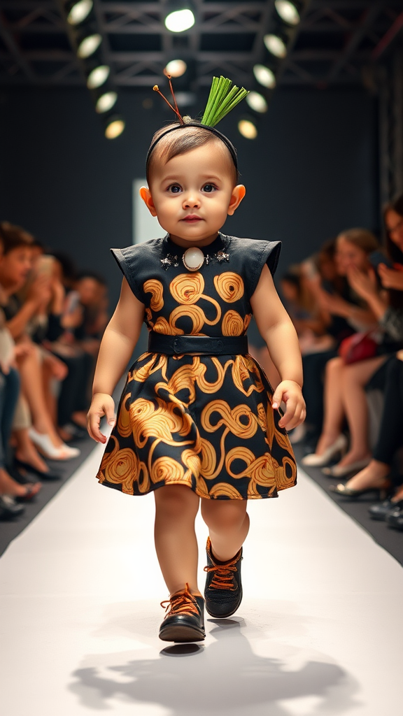 Baby's Stylish Ramen-Inspired Fashion Show