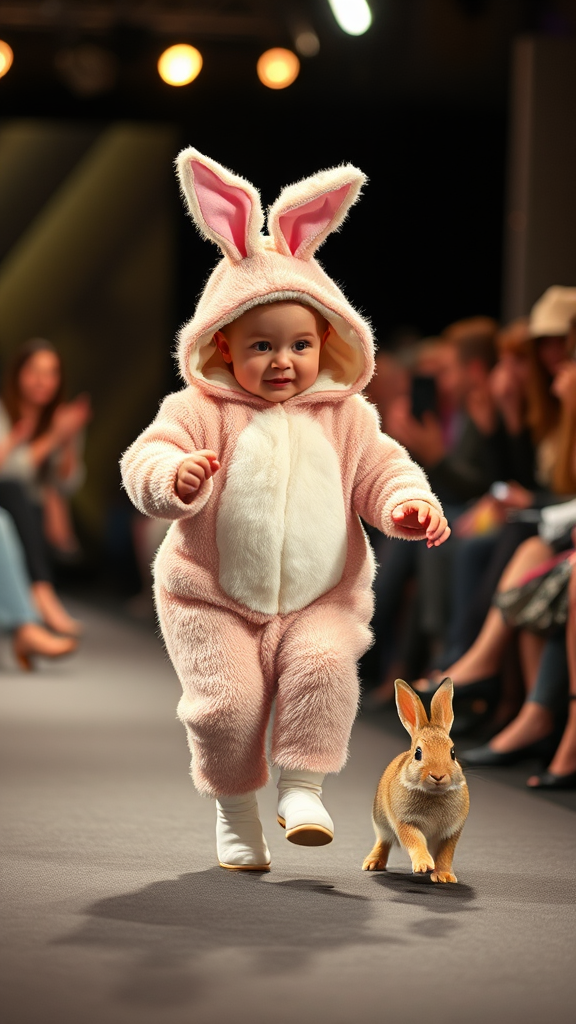 Baby Bunny and Real Bunny Fashion Show Fun.