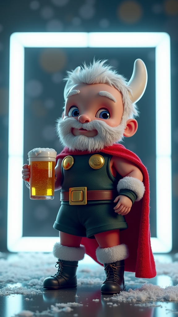 Baby Thor's Funny Christmas Party in Neon Cube