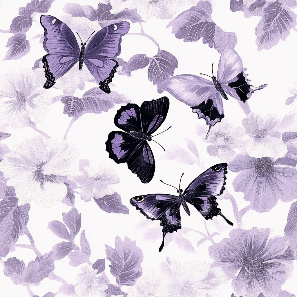 Beautiful butterfly and floral garden pattern design