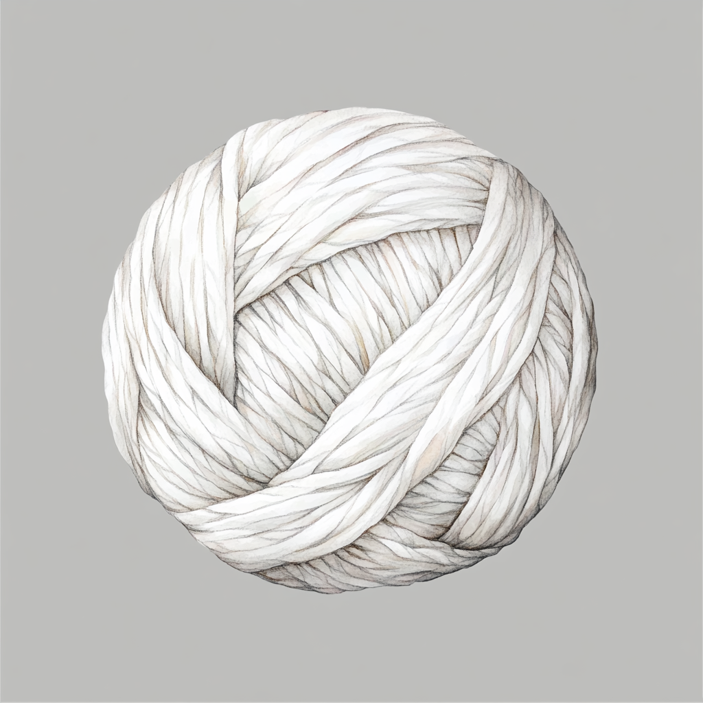 Beautiful watercolor clipart of white yarn ball.