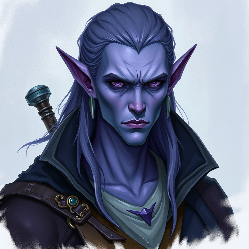 Bill Skarsgard as a Drow Half-Elf Rogue