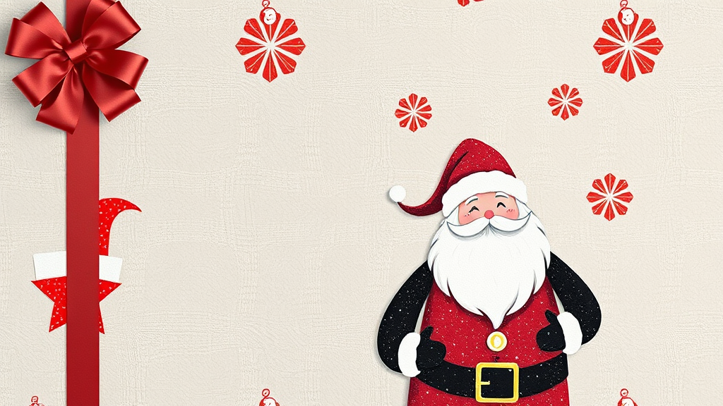 Black Santa Christmas Wrapping Paper Design