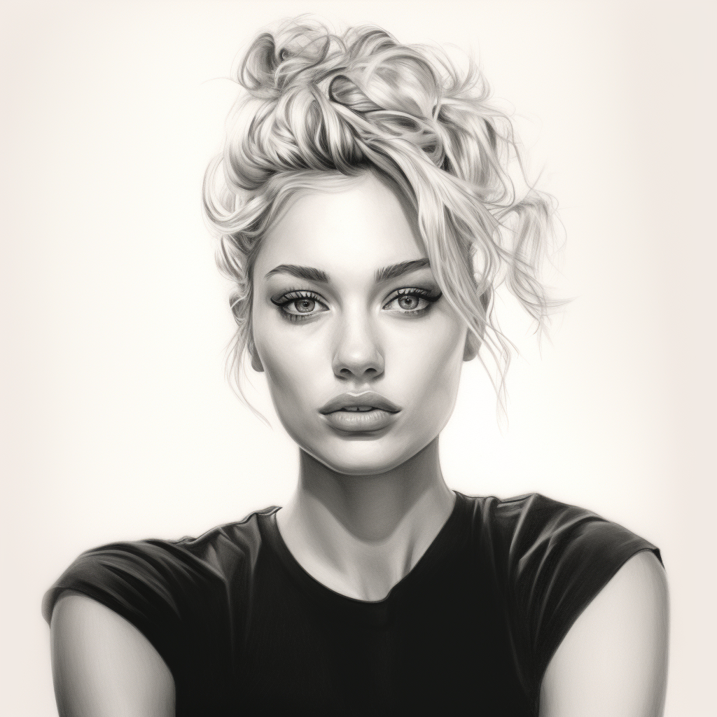 Stunning Black and White Portrait of Woman with Blonde Hair